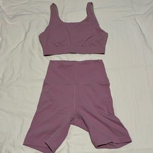 Outdoor Voices Workout Set - Sports Bra and Biker Shorts